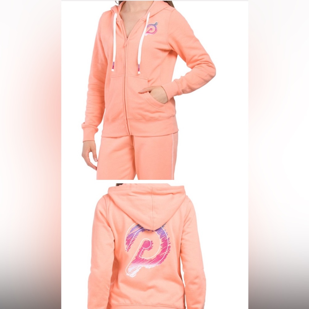 PELOTON NWT Pink Ultra Lightweight Zip Front Hoodie sweatshirt and jogger bundle